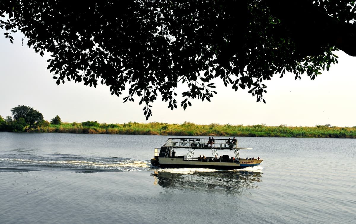 A safari boat on the Chobe River