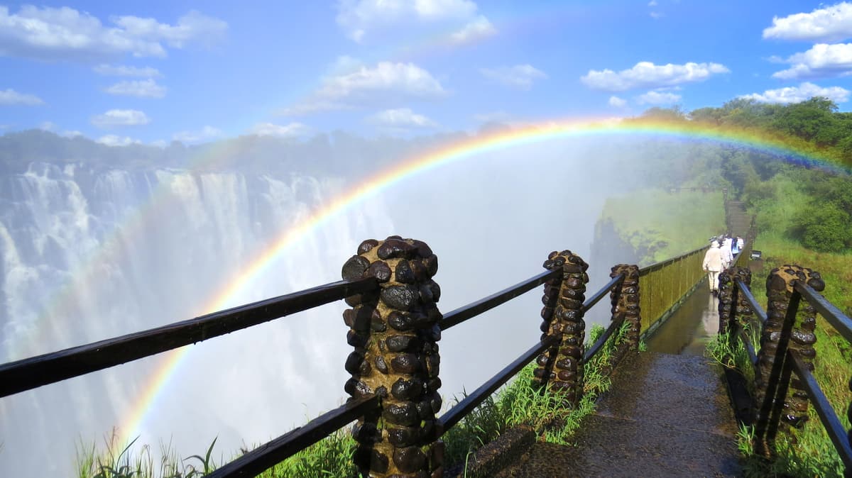 The lip of Victoria Falls seen from the Zambian side